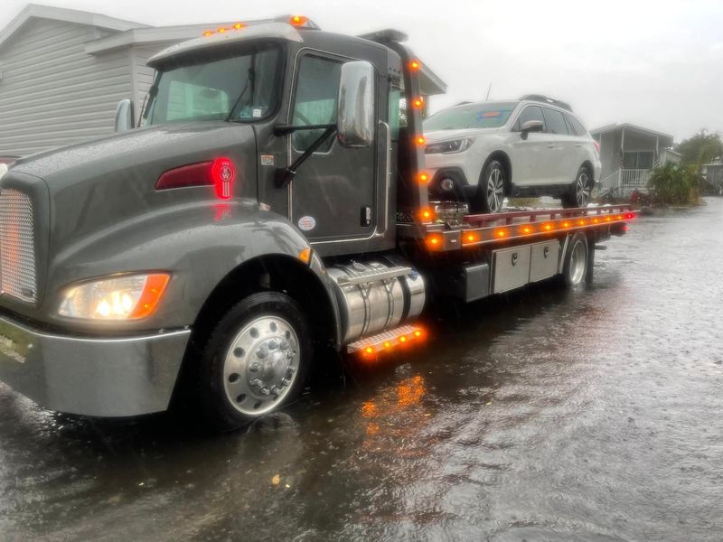 Car being loaded for a tow